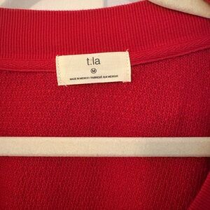 T.La Women's Vibrant Red Crew Neck Sweater